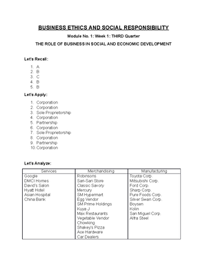 Responsibilities and Accountabilities of Businesses - Responsibilities ...