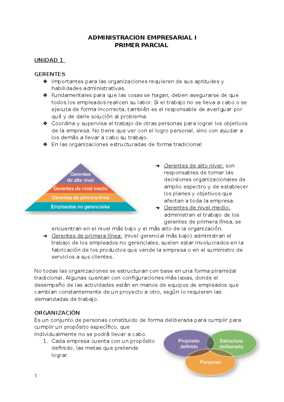 ADM 1ºparcial - ADMINISTRACION EMPRESARIAL I Resumen Primer Parcial ...