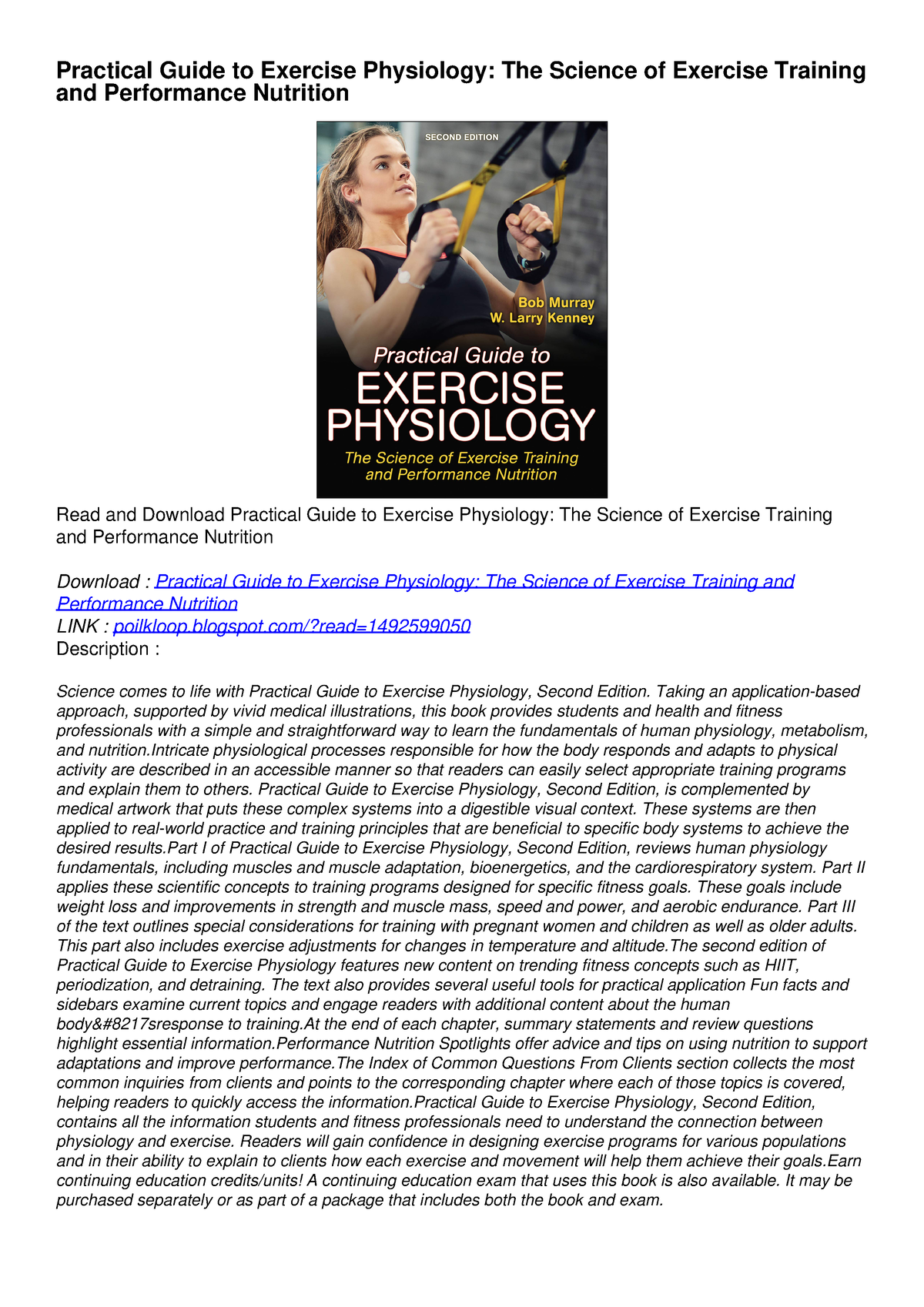 READ [PDF] Practical Guide To Exercise Physiology: The Science Of ...