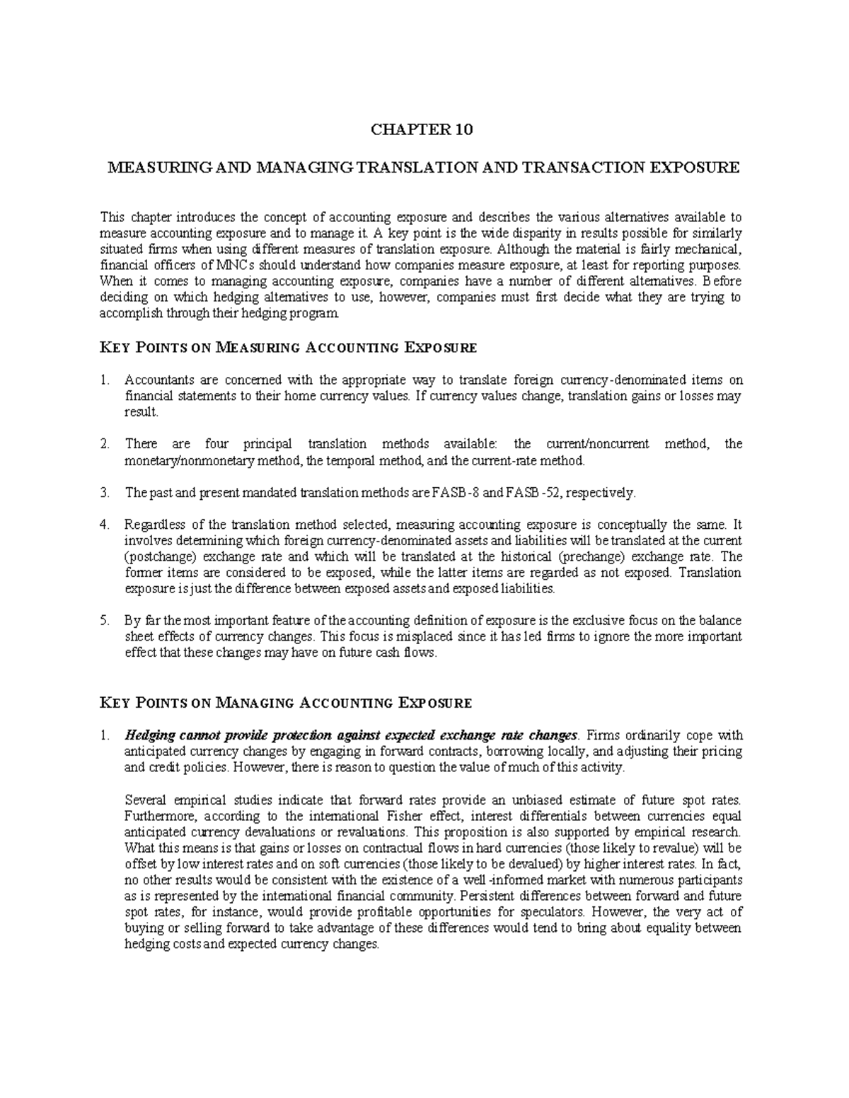Shapiro 10e Ch10 Chapter Solutions CHAPTER 10 MEASURING AND MANAGING 