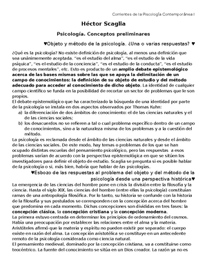 Scaglia Resumen - Hector Scaglia: Conceptos Preliminares ORÍGENES DE LA ...