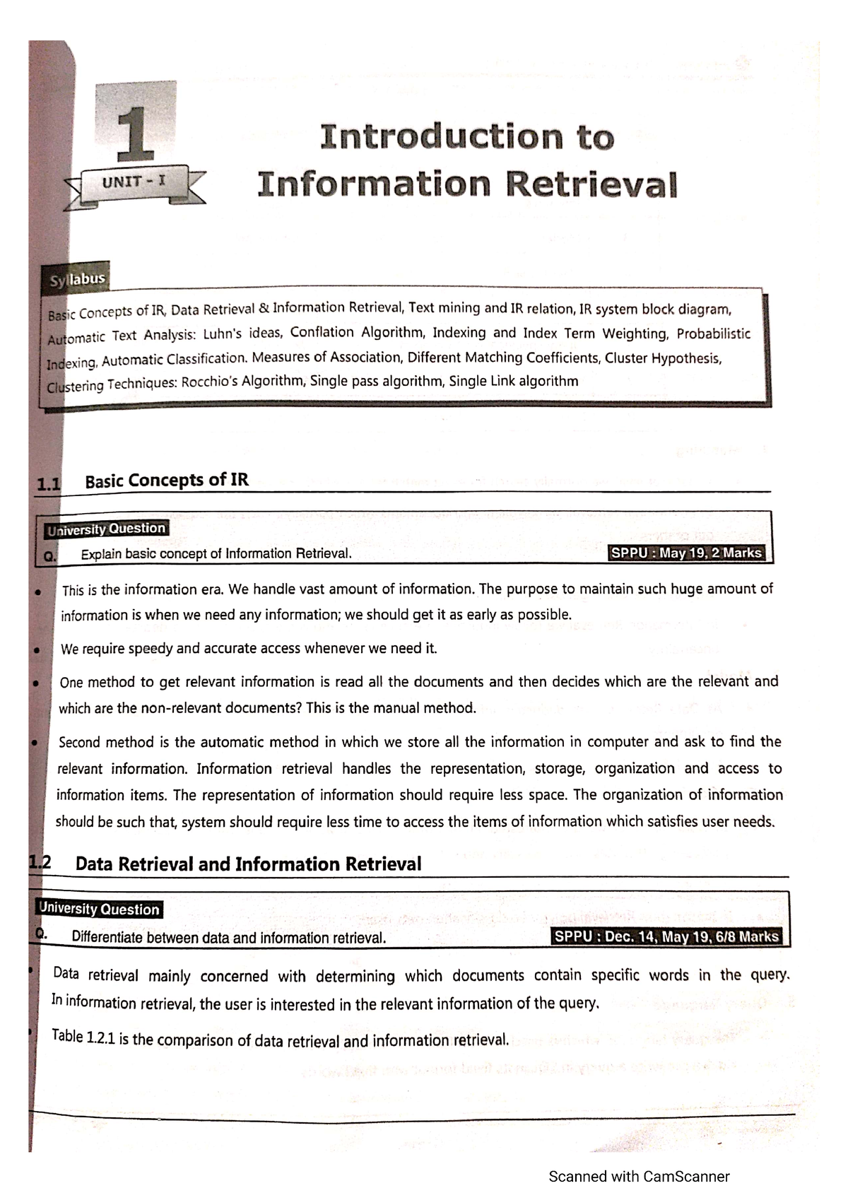 IR (U1 U2) - Information Retrival Unit 1 And Unit 2 - Studocu