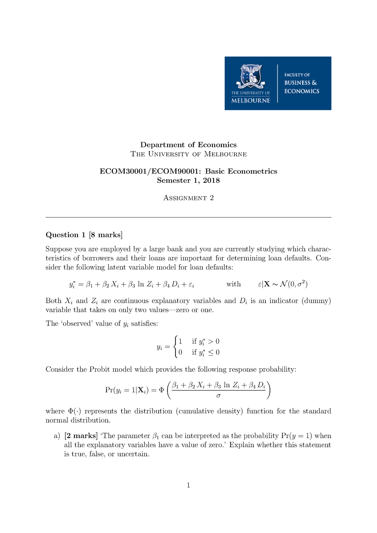 basic econometrics assignment