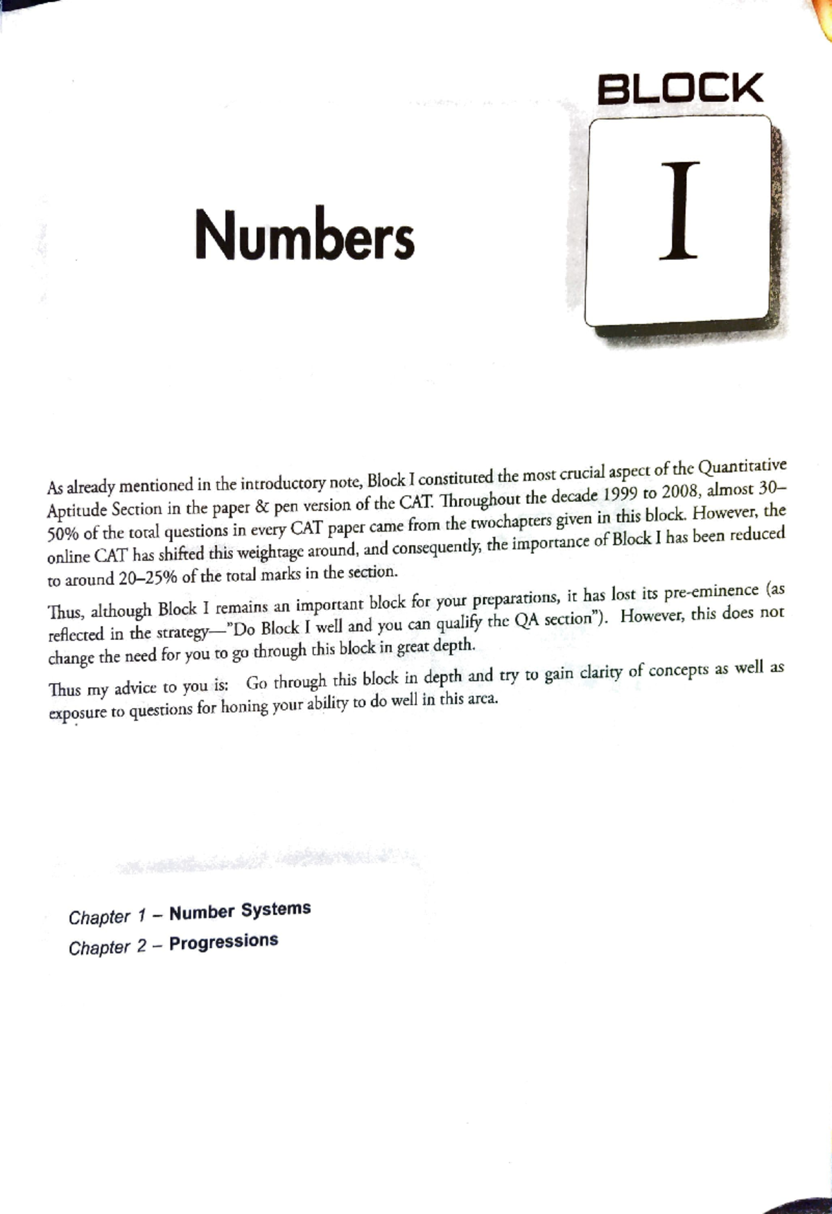 CH-1 number system - notes - BLOCK Numbers I As already mentioned in ...