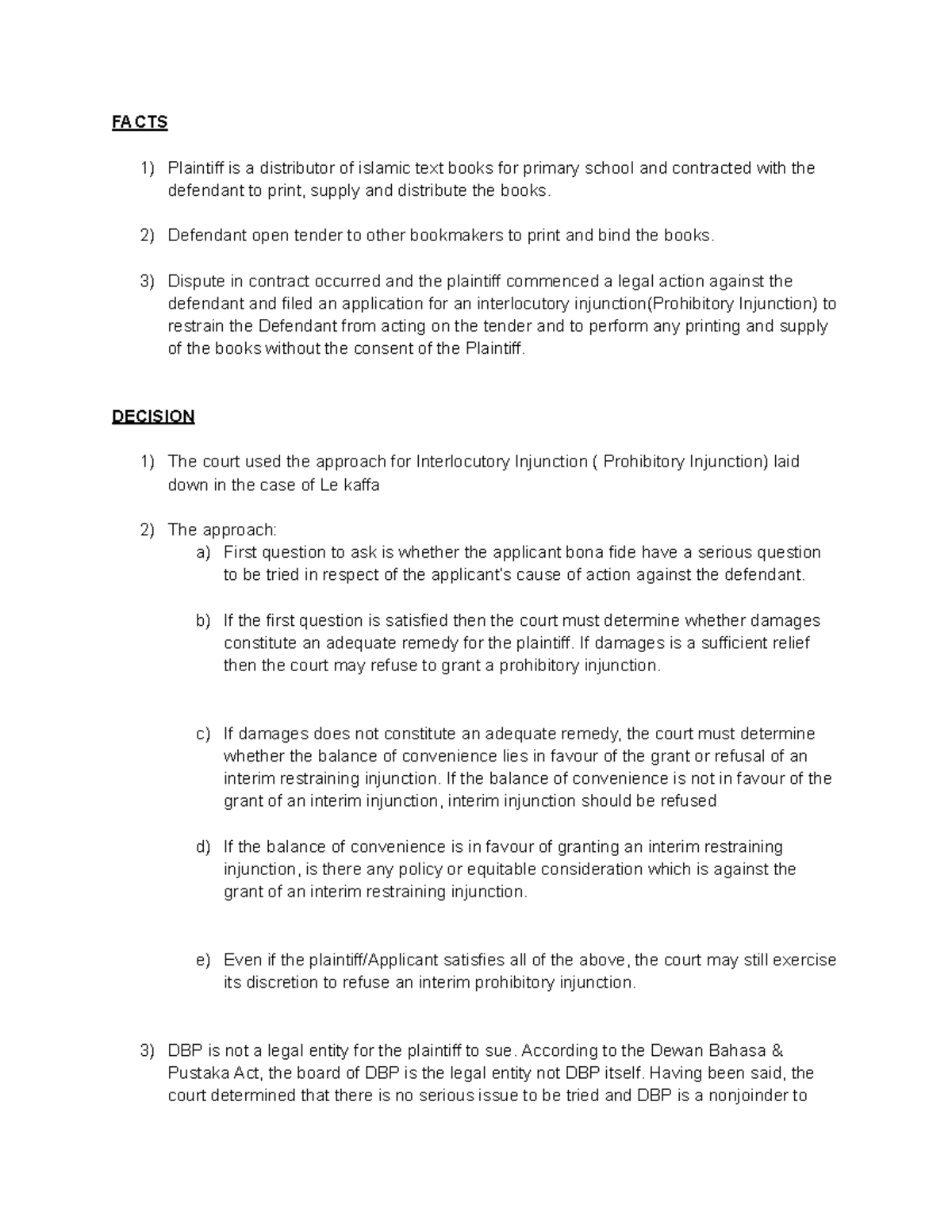 Darul Fikir v Dewan Bahasa Dan Pustaka Case Summary - FACTS Plaintiff ...