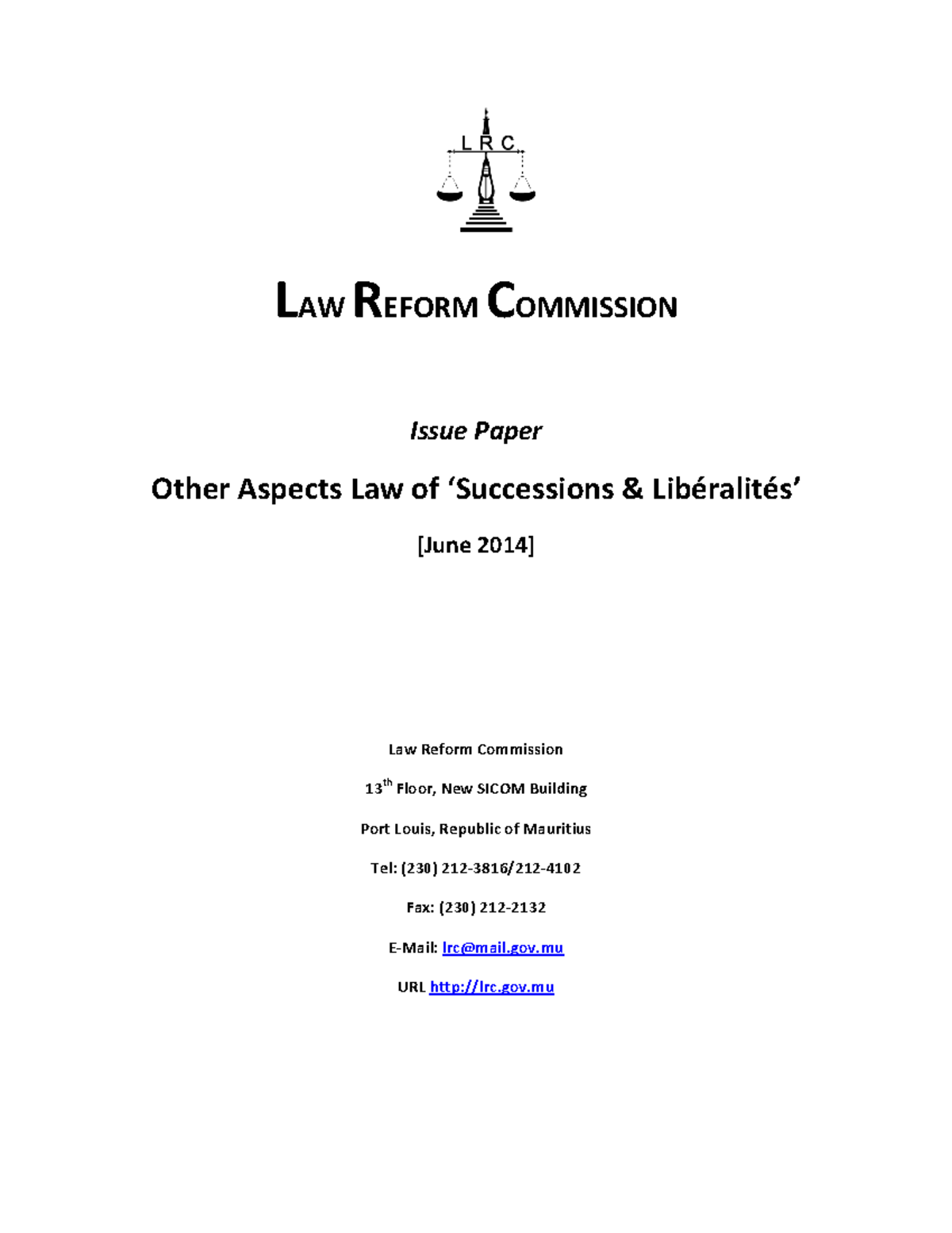 Issue Paper Other Aspects Law of Successions Liberalites June 2014 ...