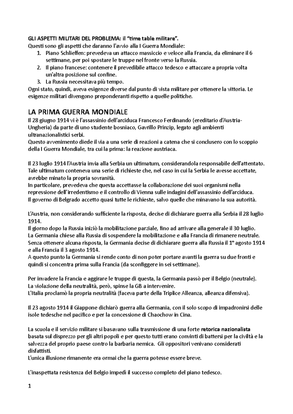 Riassunto libro di storia contemporanea di Alfredo Canavero. GLI