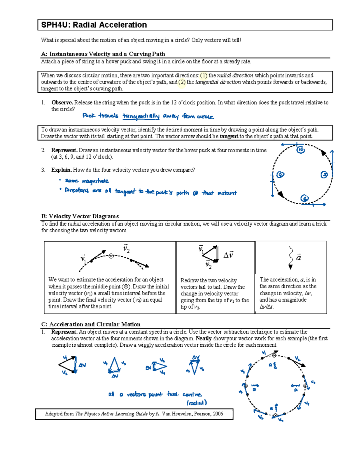 2 - Radial Acceleration - 63+ 8 5DGLDO $FFHOHUDWLRQ - Studocu