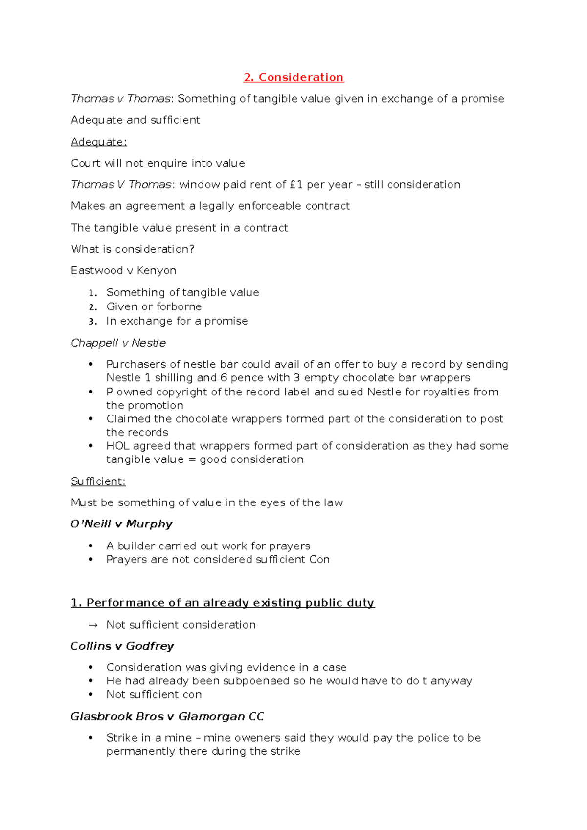 Consideration Contract Law - Consideration Thomas v Thomas: Something ...