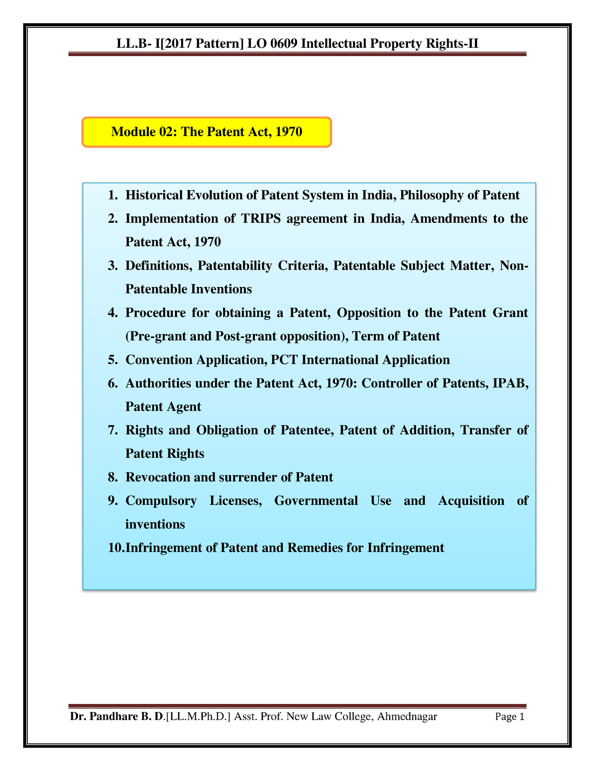 IPR II Module 2 IPR 2 Module 02 The Patent Act 1970 1   Thumb 1200 1553 