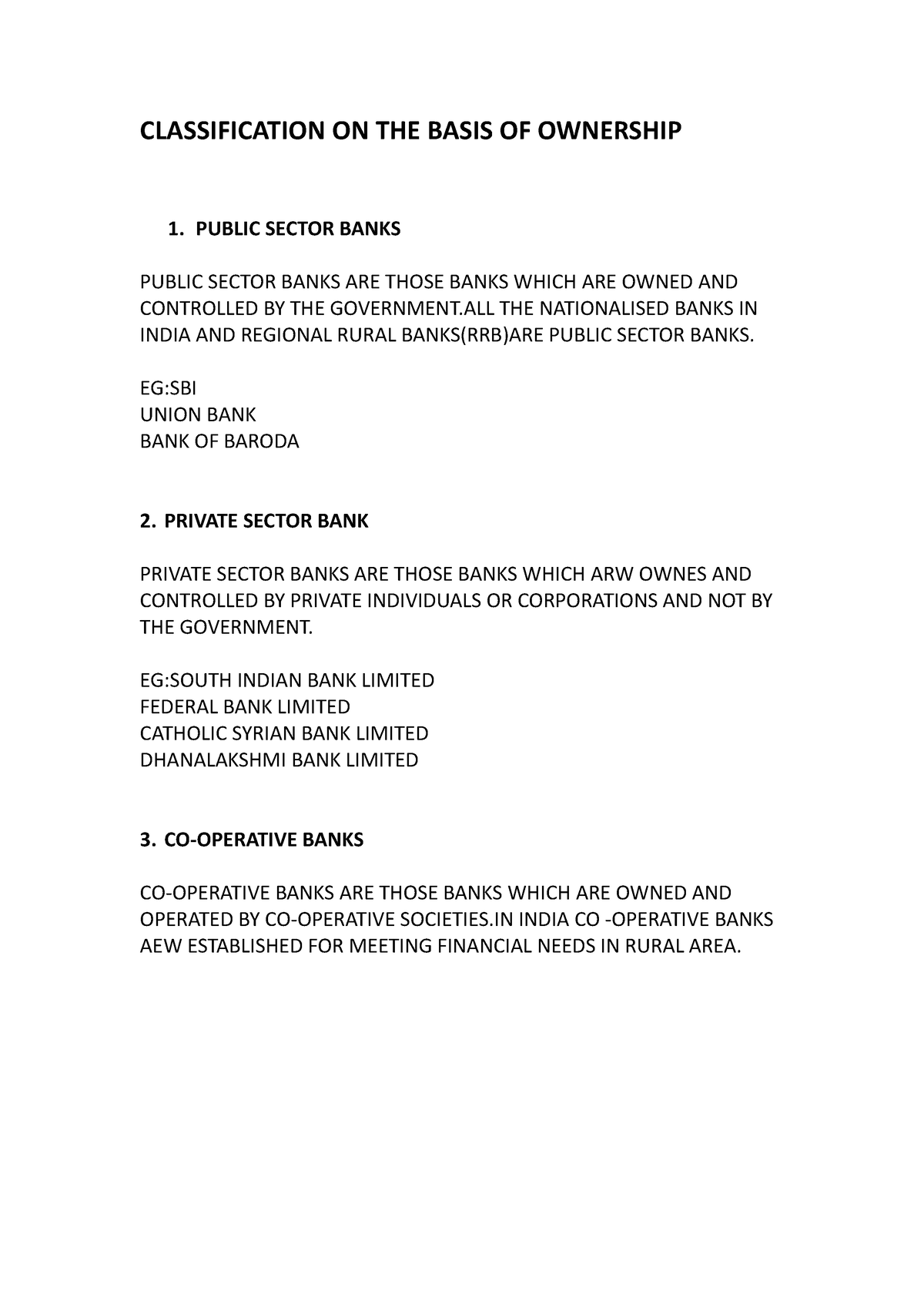 Banking AND Insurance Module 1 PT5 Classification ON THE Basis OF ...