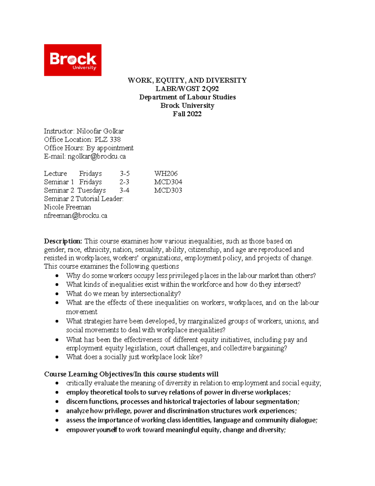 NG Syllabus Work, Equity and Diversity 2Q92 - WORK, EQUITY, AND ...
