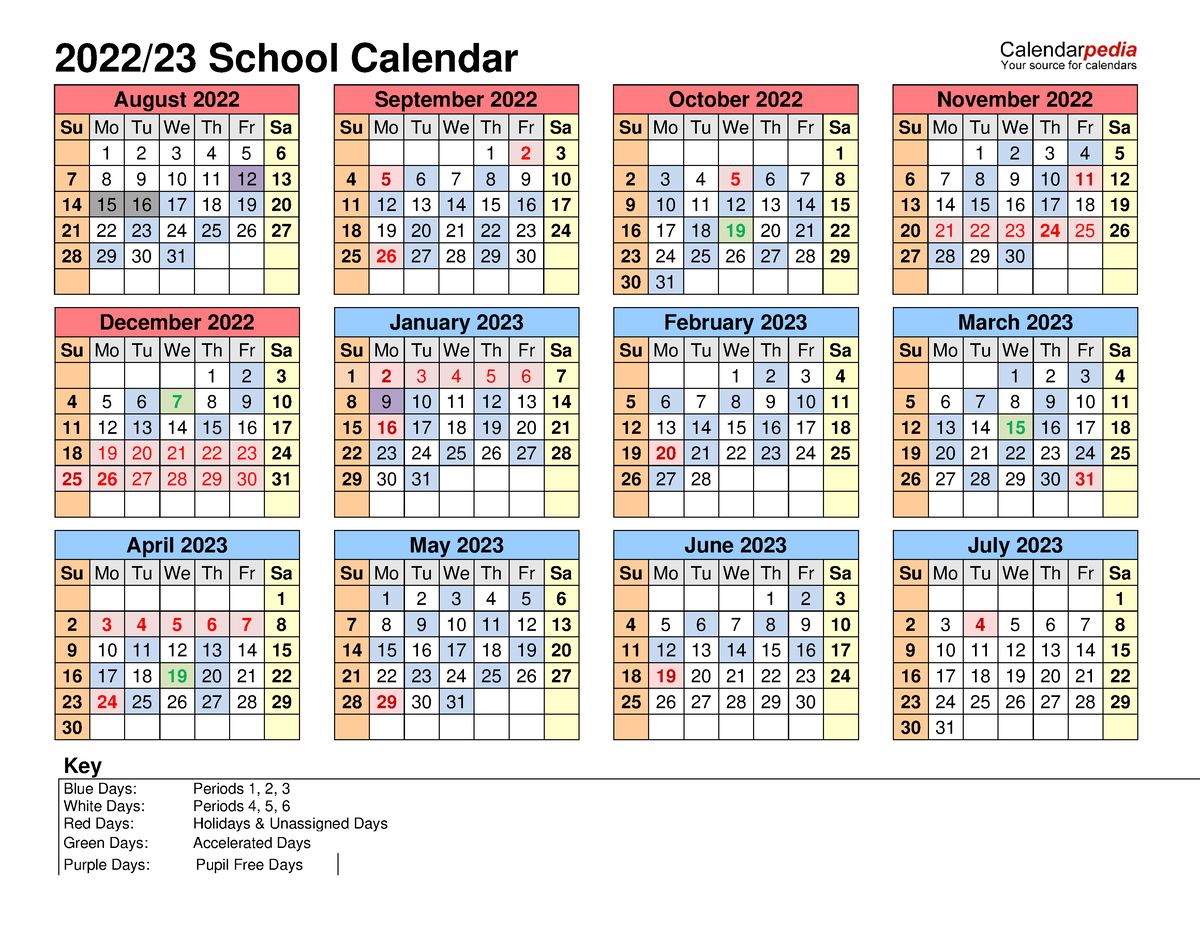 Kami Export - Secondary Rotation Calendar - 2022/23 School Calendar ...