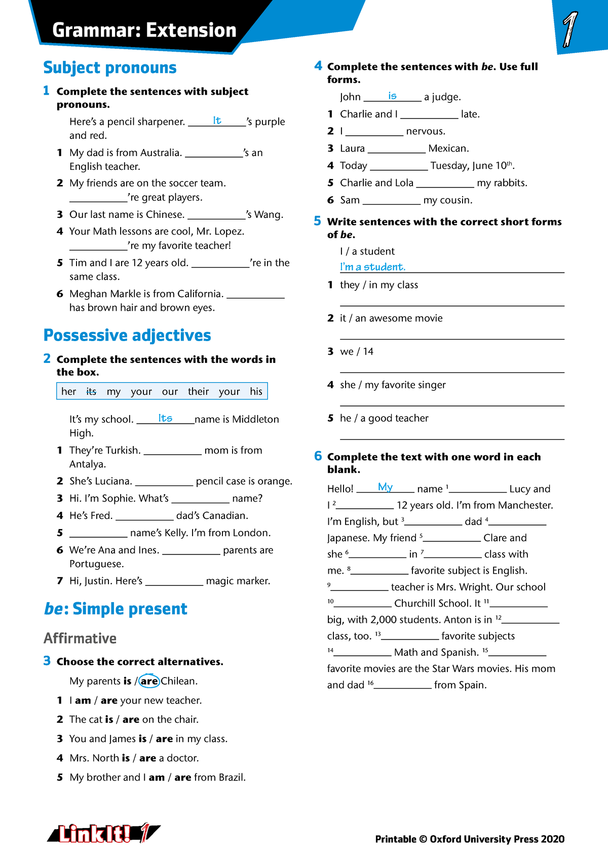 LI L1 Grammar Extension - Printable © Oxford University Press 2020 1 ...