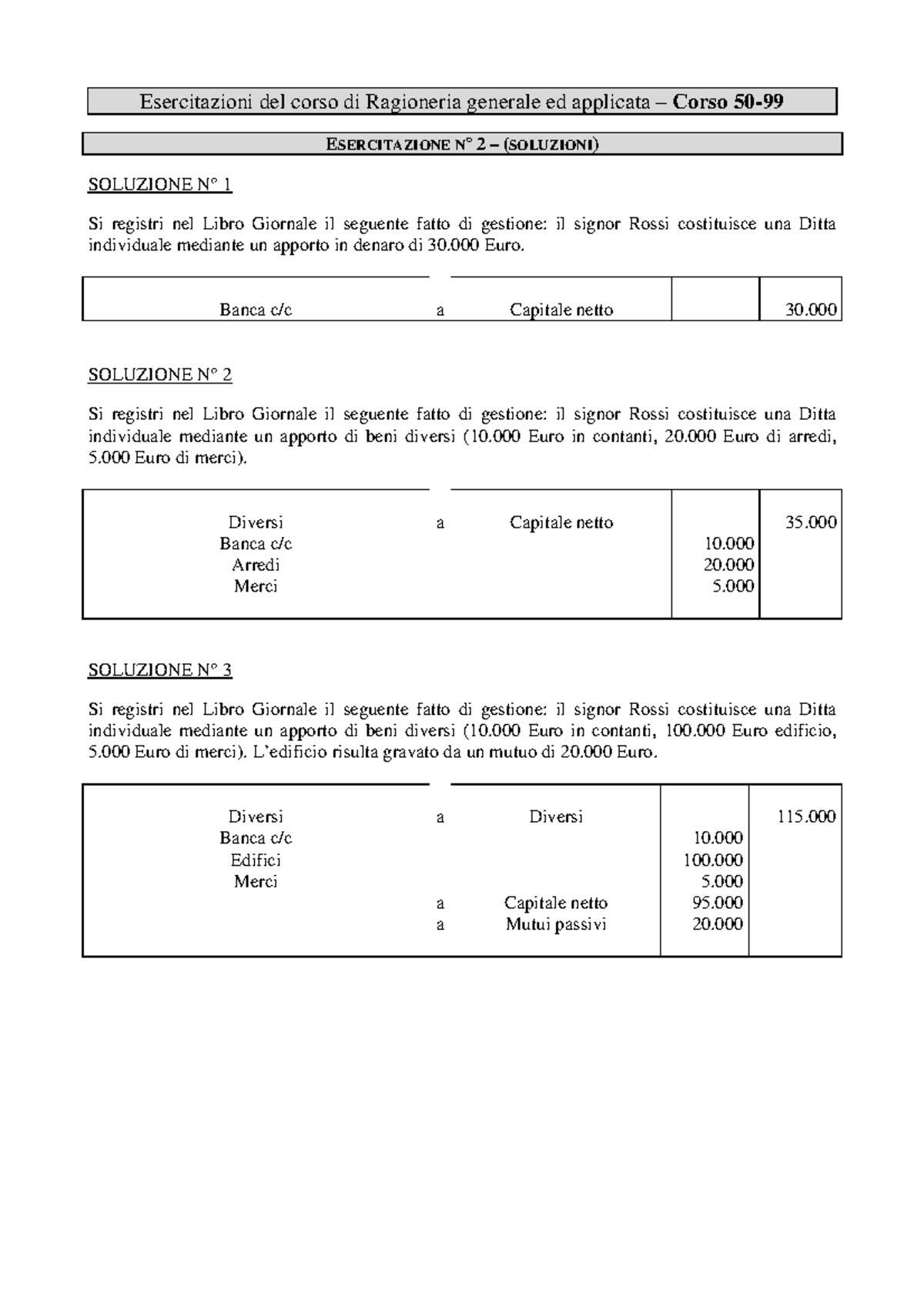 test contabilità generale con soluzioni
