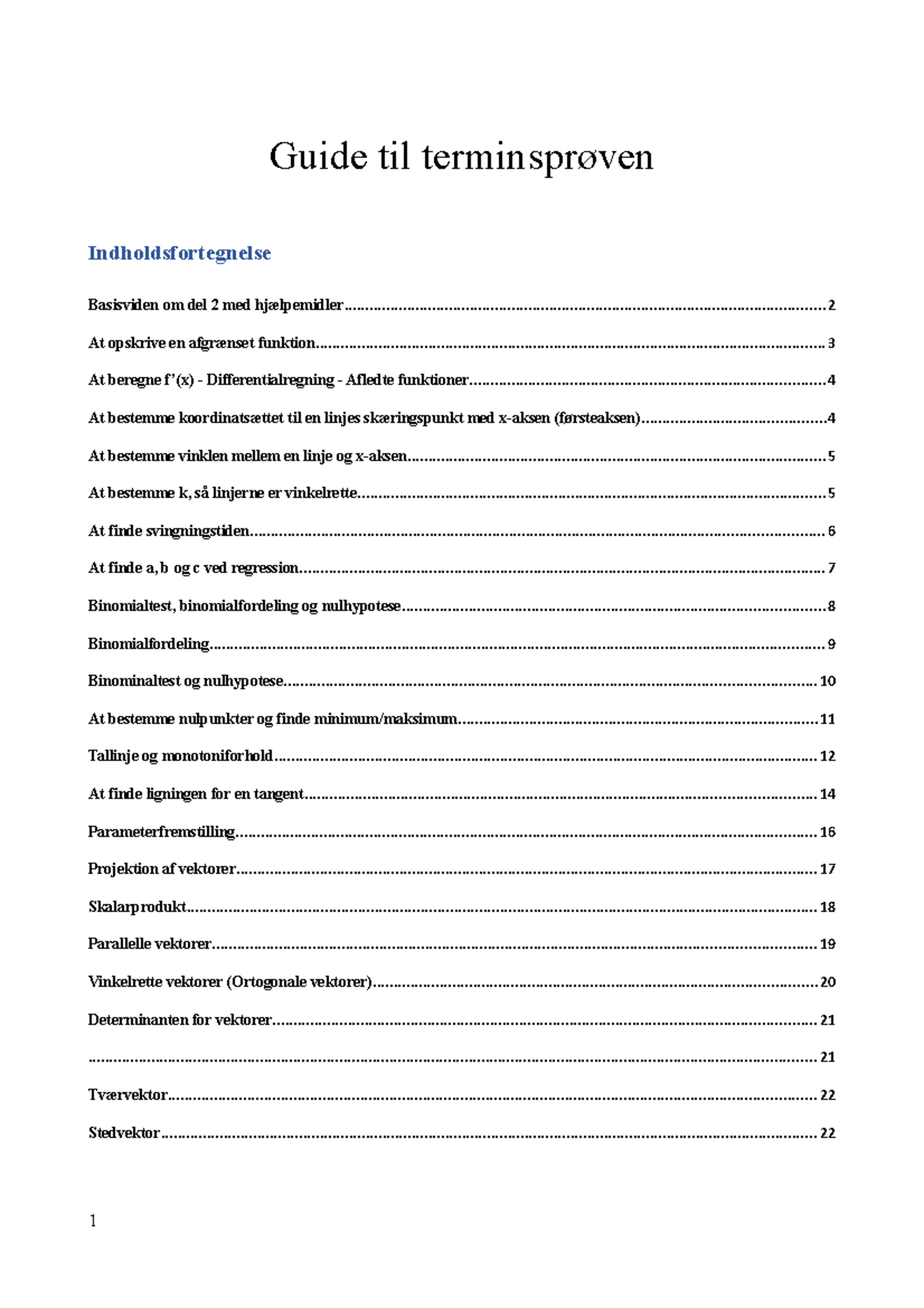 Mat-guide 2 - Notater Fra Undervisning Mat B/a - Guide Til ...