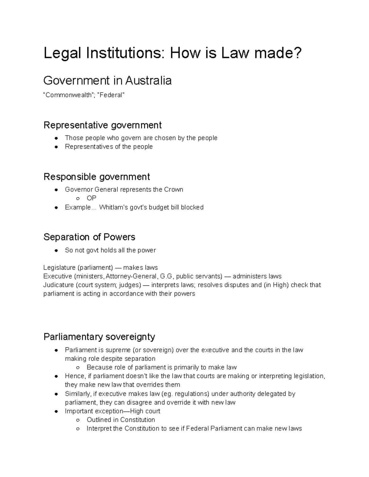 Legal Institutions How is Law made Legal Institutions How is Law