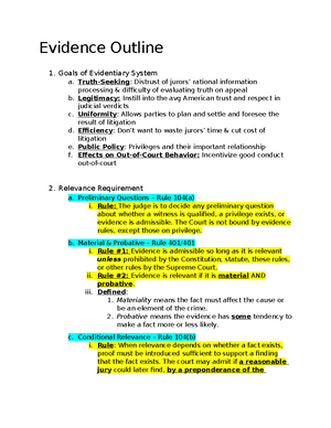 Evidence ch. 17-23 - EVIDENCE PROFESSOR SHERMAN J. CLARK UNIVERSITY OF ...