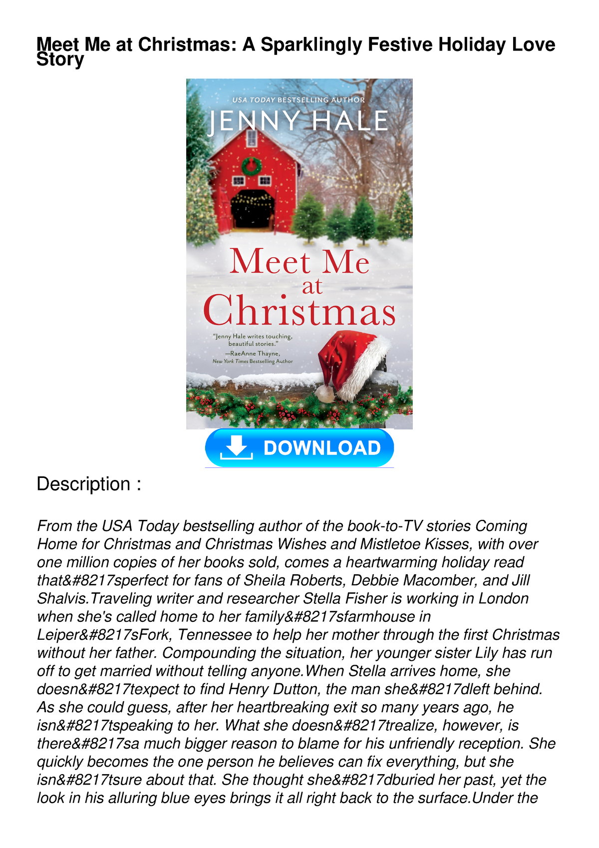 Download [PDF] Meet Me at Christmas A Sparklingly Festive Holiday Love