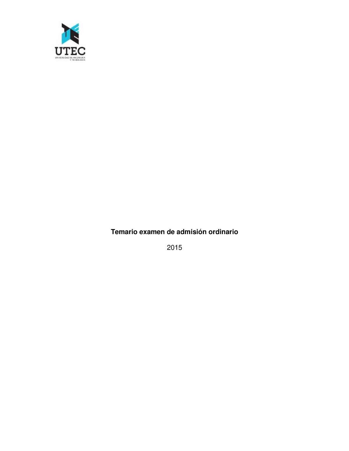 Temario De Admisión Utec Temario Examen De Admisión Ordinario 2015 Razonamiento Matemático 5015