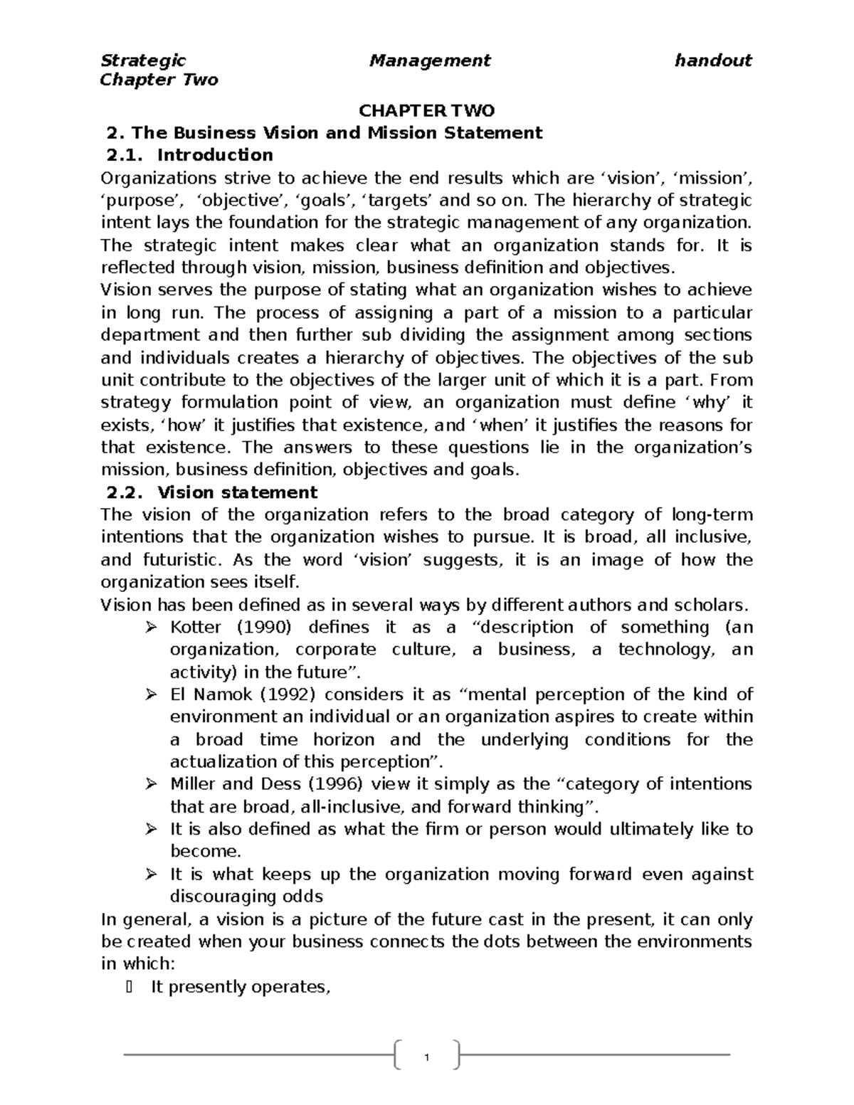Chapter two strategy m - this material it will be very important ...