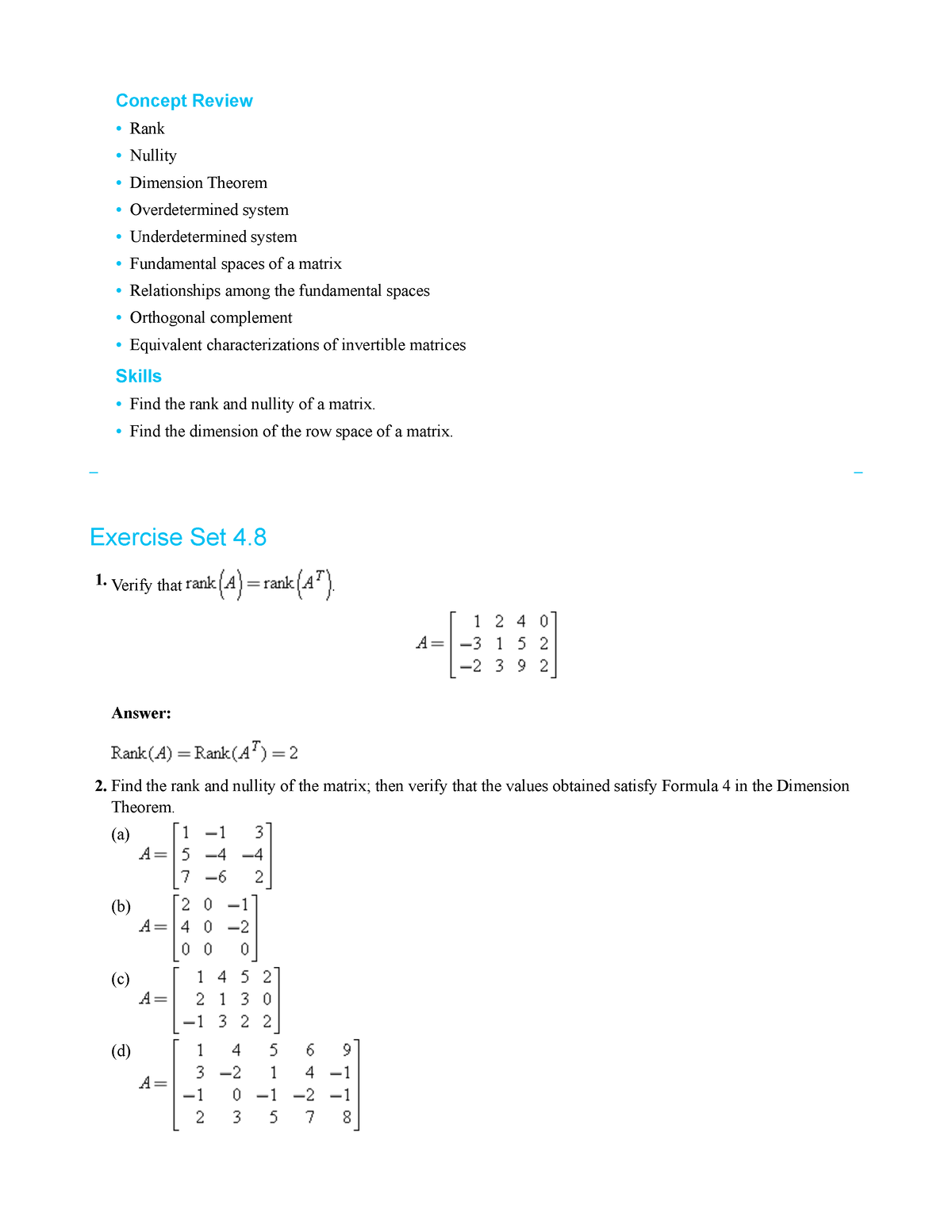 Exercise Set 4 - Ini Adalah Tugas Pada Mata Kuliah Aljabar Linear ...