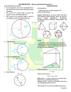 Formula Charts - Plane and Solid Geometry Formulas Prepared by: RTFV e ...