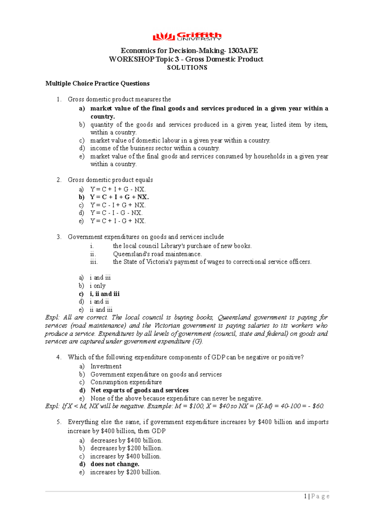 1303afe Workshop Topic 3 Solutions Studocu