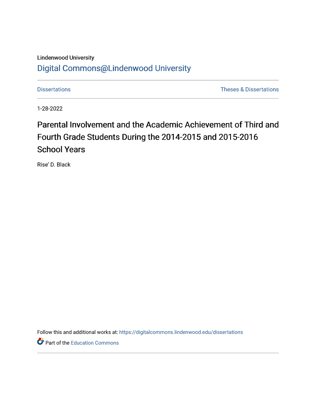 parental involvement and academic achievement thesis