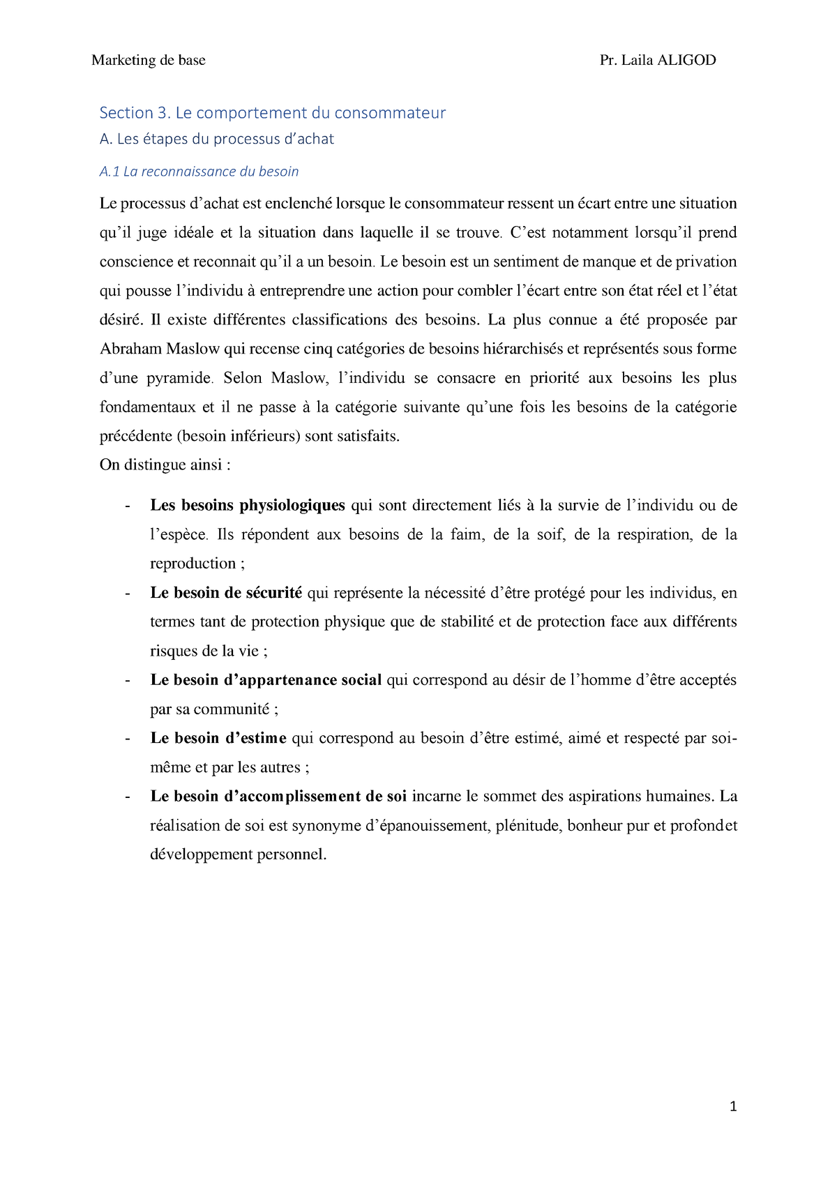 Section III. 2627 - Section 3. Le comportement du consommateur A. Les ...