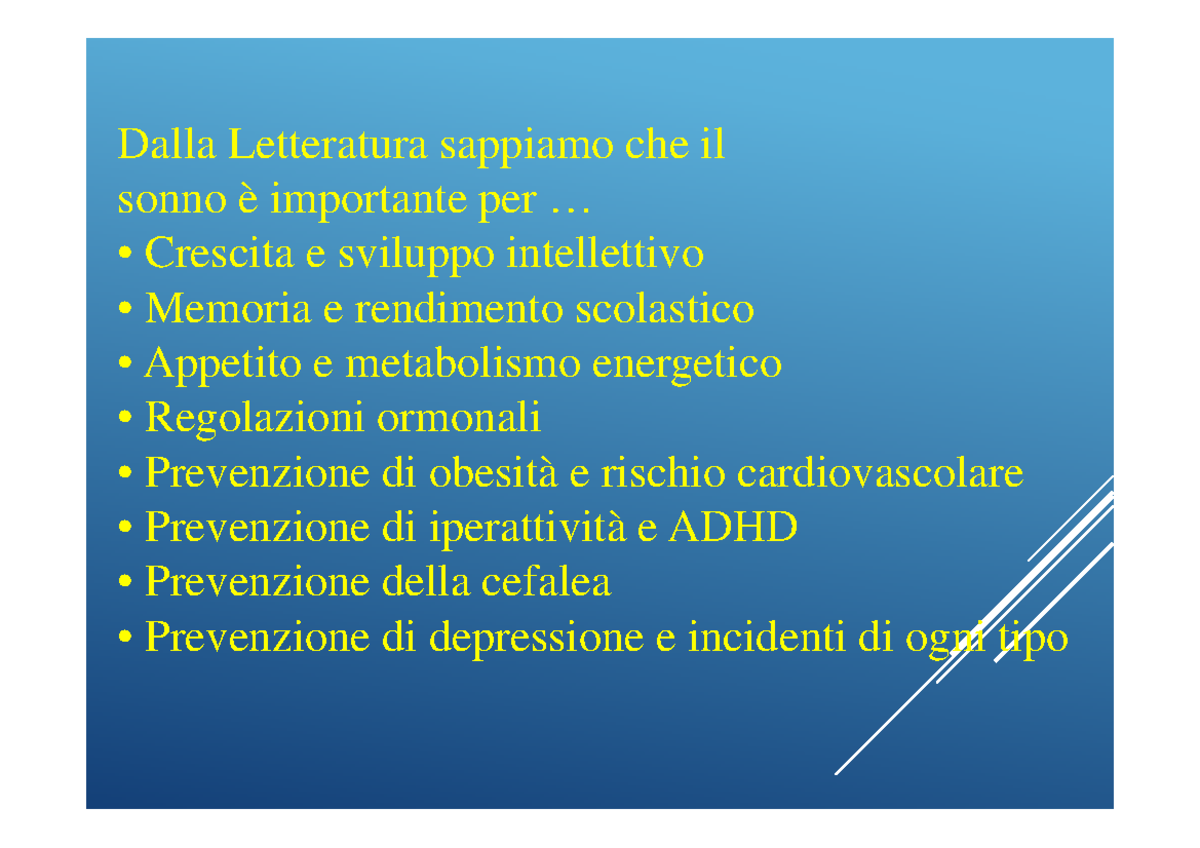 Disturbi del sonno e apprendimento riassunto per esami-1 - Dalla ...