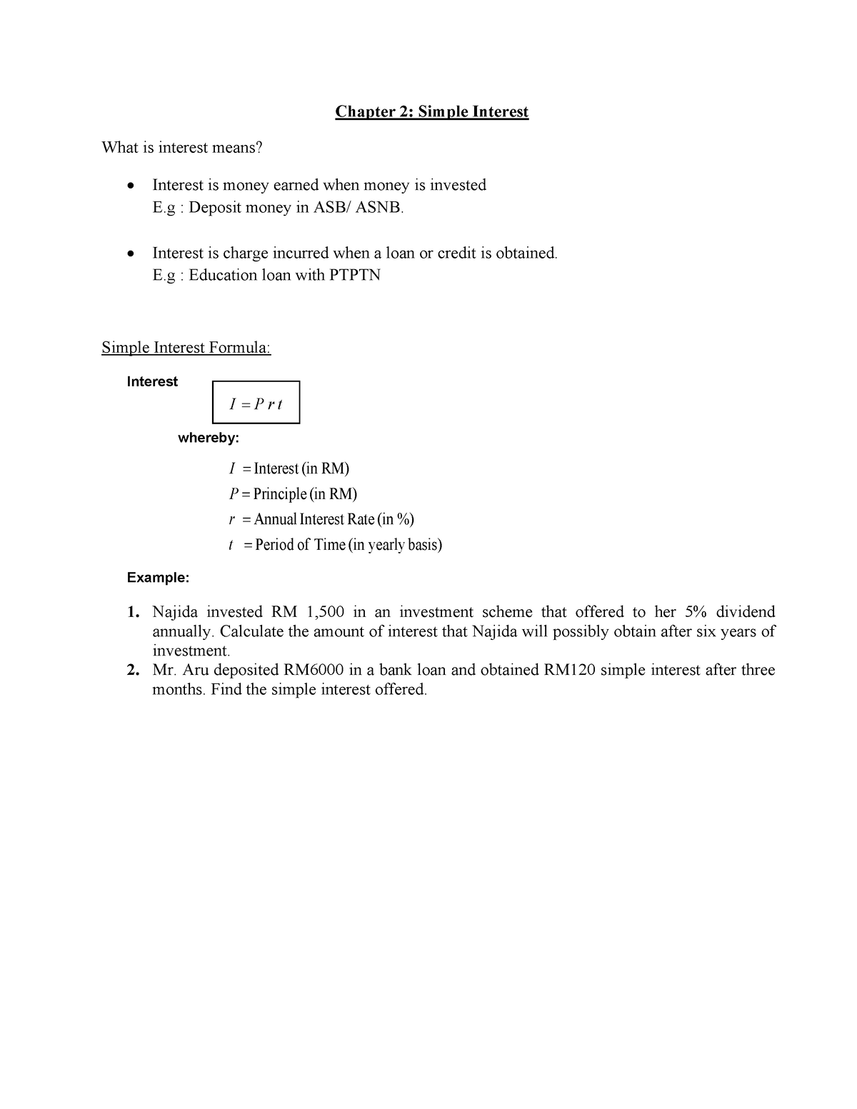 mat112-chapter-2-simple-interest-chapter-2-simple-interest-what-is