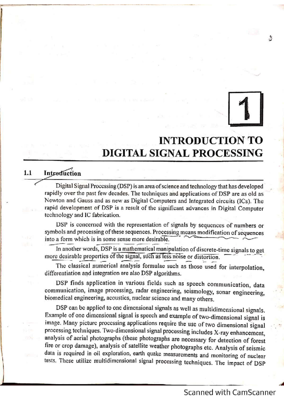 Chapter-2-DSP - dsp - 1 INTRODUCTION TO DIGITAL SIGNAL PROCESSING 1 ...