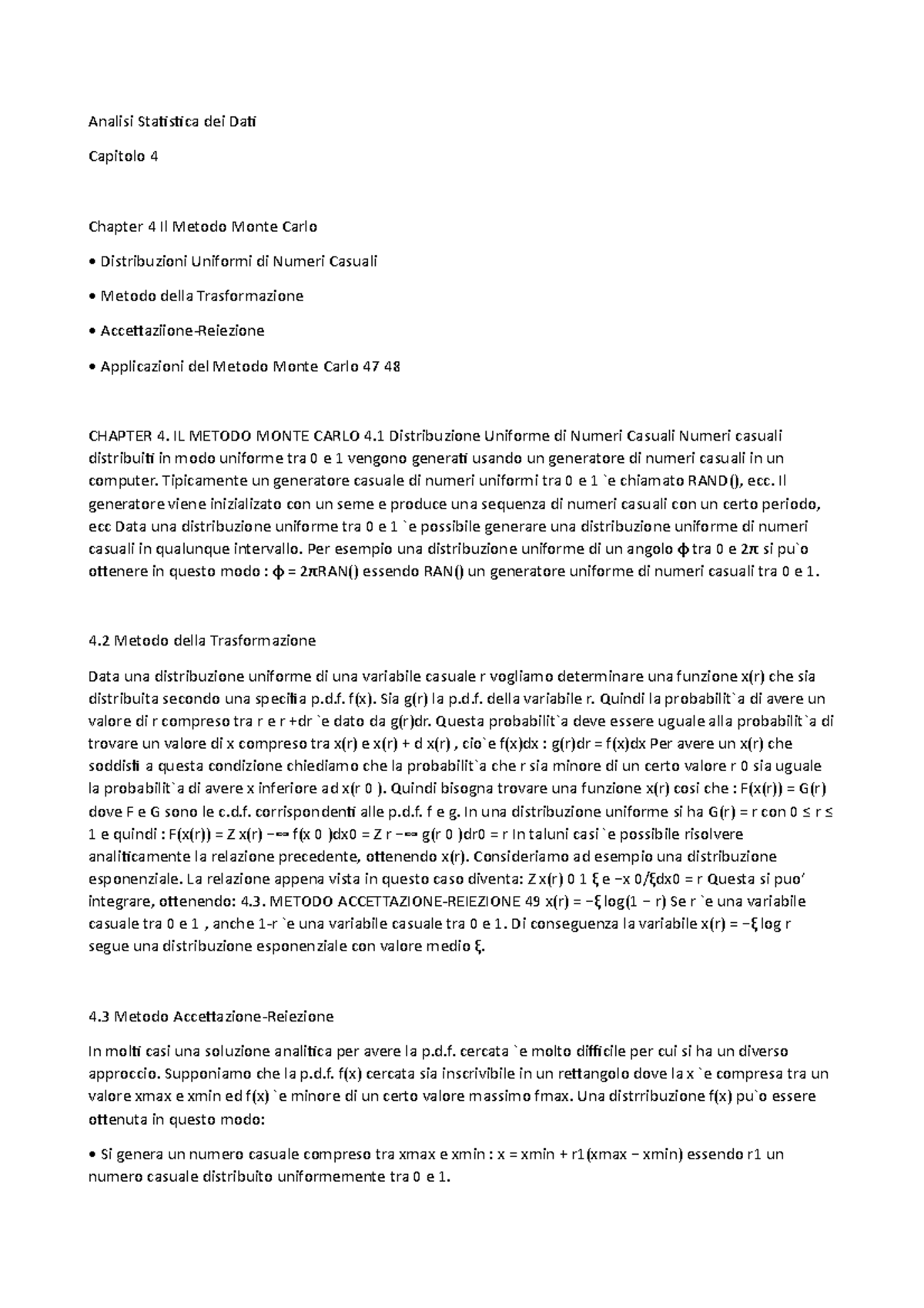 Analisi Statistica Dei Dati Parte Analisi Statistica Dei Dati Capitolo Chapter Il