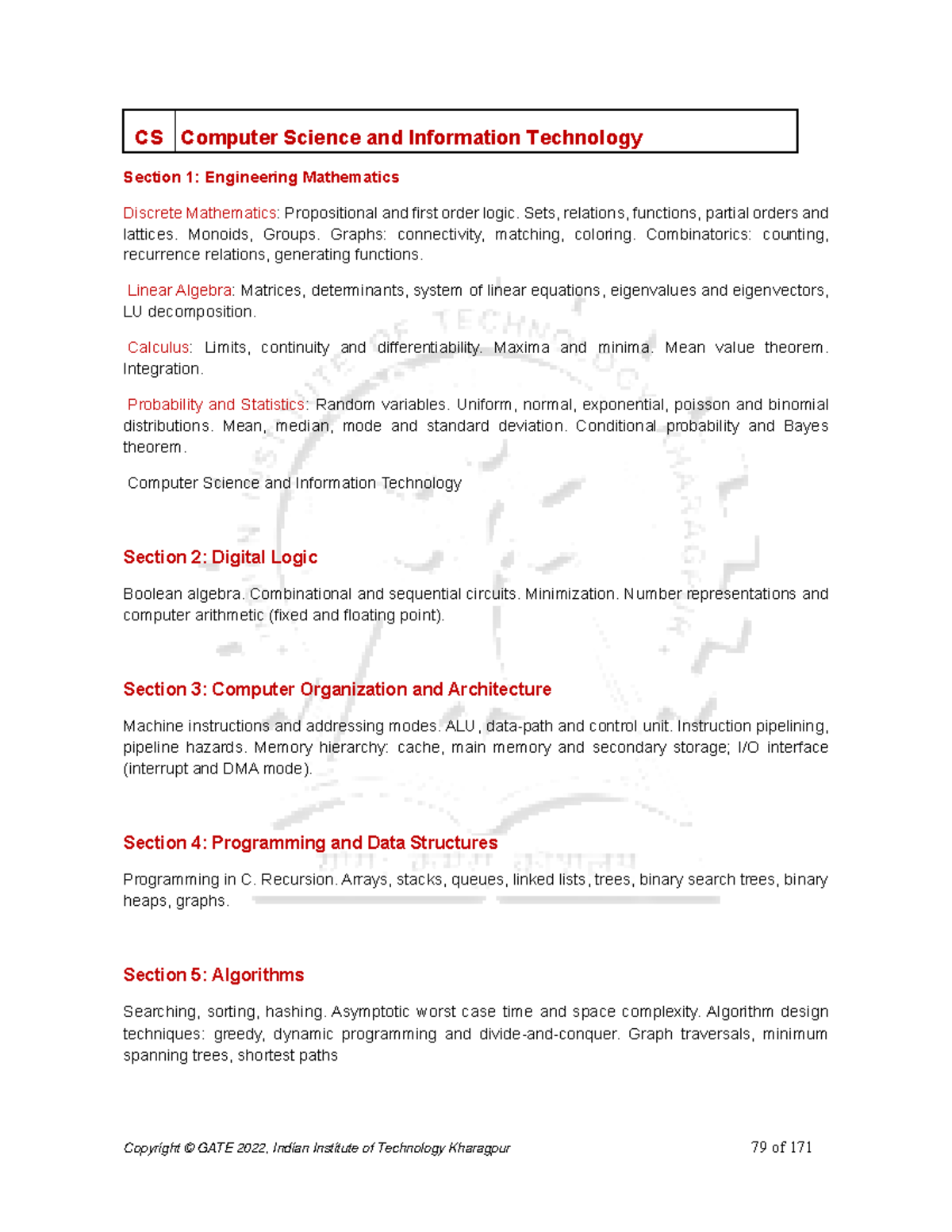 Cs 2022 Gate Examination Computer Science - Copyright © GATE 2022 ...