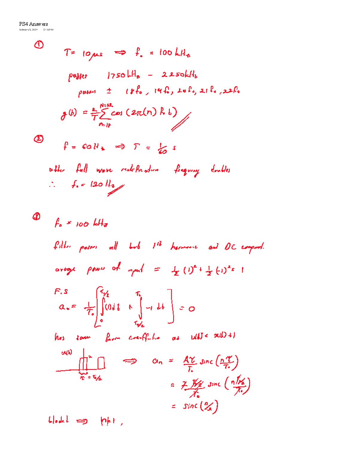 Problem set 4 communication systems - PS4 Answers February 5, 2024 12: ...