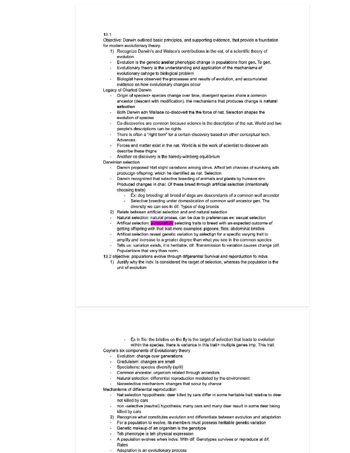 Biology Chapter 13 Notes - Google Docs - BIOL14110AAA - Studocu