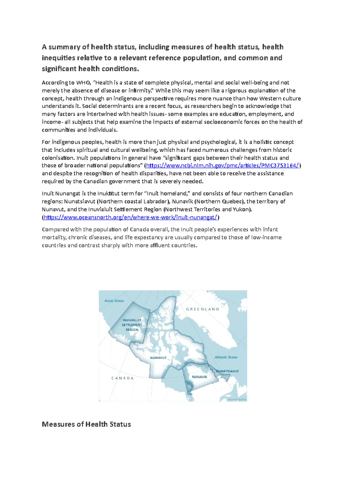 Indigenous Health - A summary of health status, including measures of ...