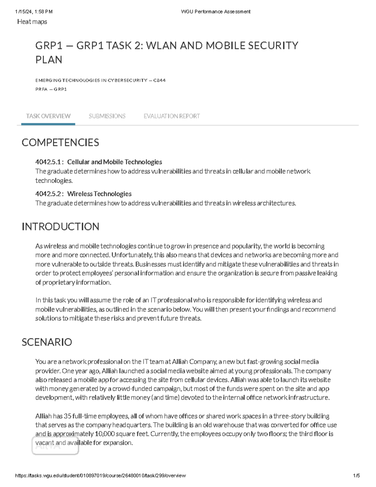 Task 2 Rubric - Task Guidance - Heat Maps GRP1 — GRP1 TASK 2: WLAN AND ...