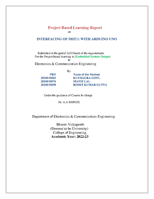 TST Report - Telecommunication notes - Project Based Learning Report on ...