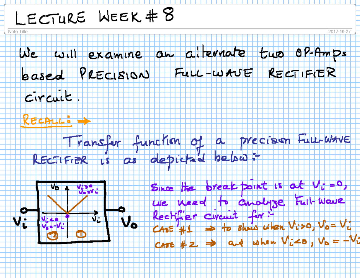 Lecture Week #8 - teacher notes - ELE504 - Studocu
