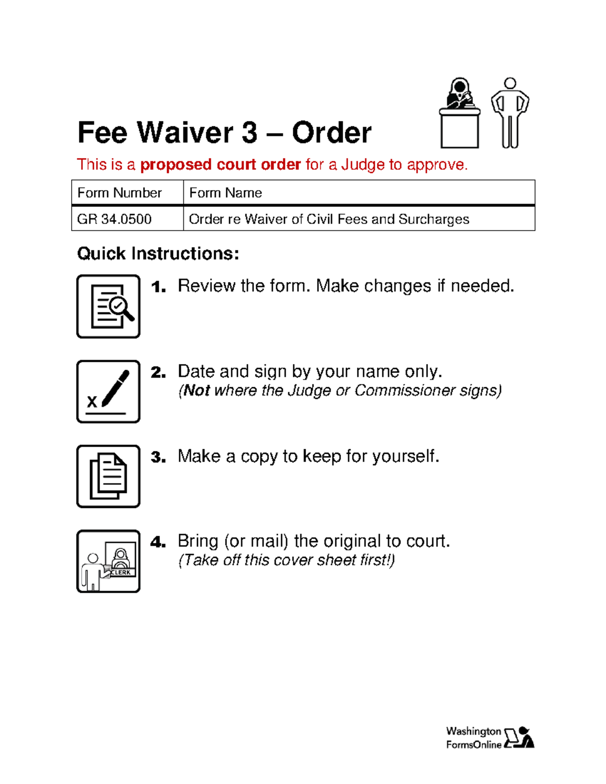 Fee Waiver 3 Order Law Fee Waiver 3 Order This is a proposed court order for a Judge to