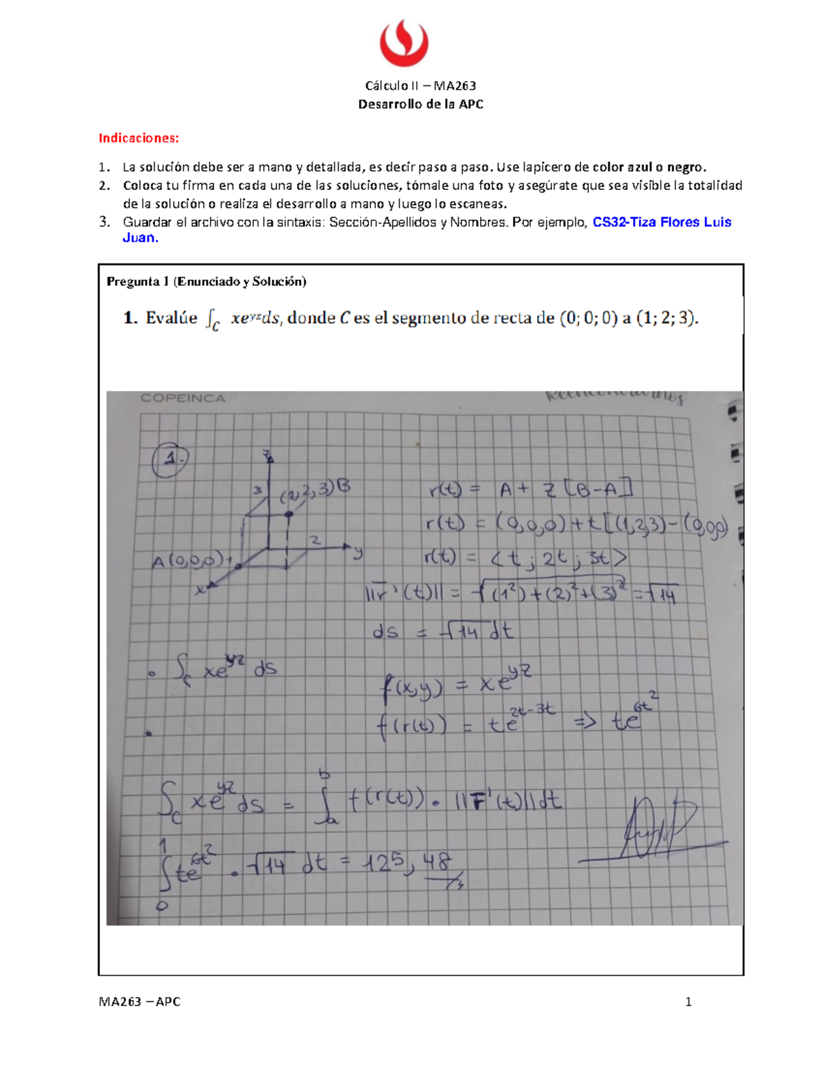 IX33- Calculo 2 Despues - Cálculo II – MA26 3 Desarrollo De La APC ...