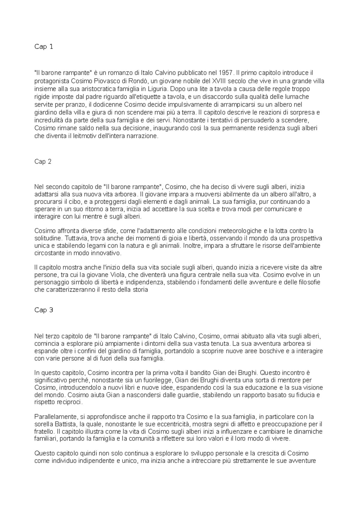 Il Barone rampante 7 capitoli - Cap 1 