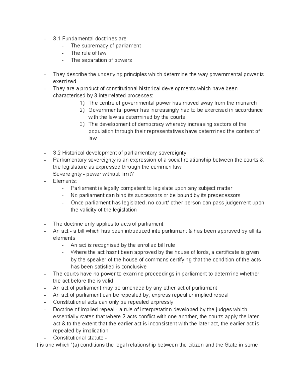 Topic 3 - Doctrines - Dr Mike Rodney - 3 Fundamental doctrines are: The ...