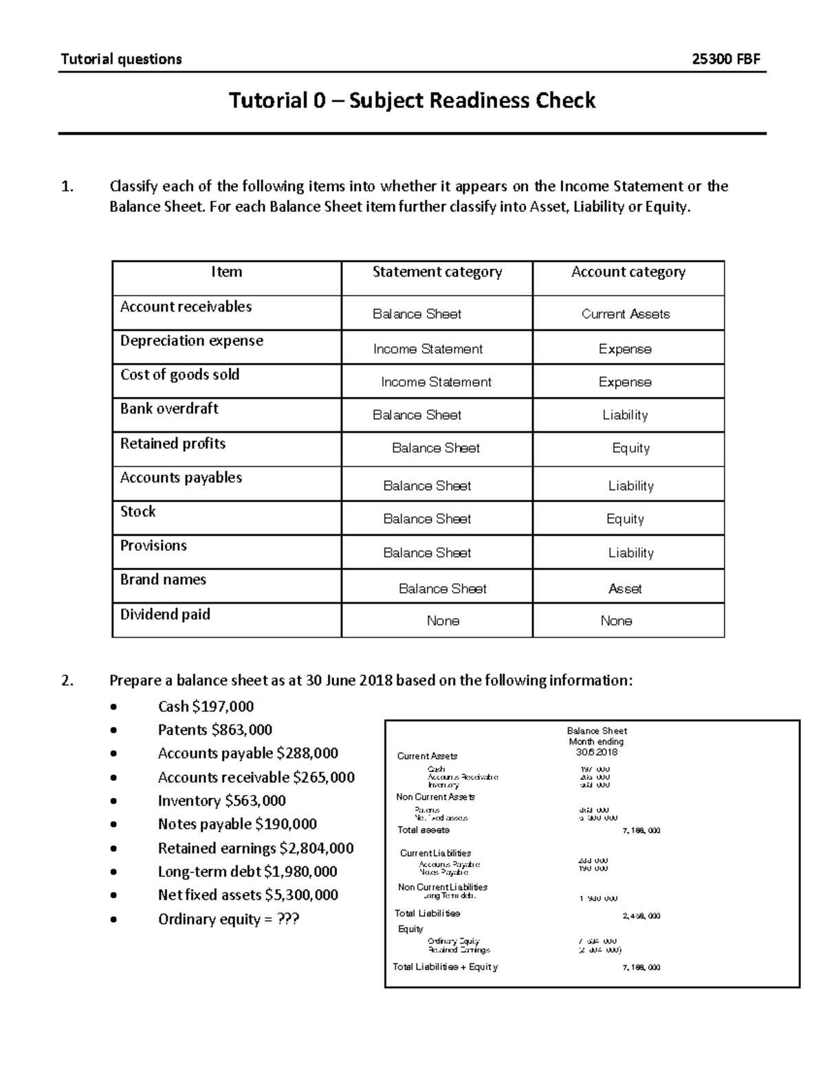 Tutorial 1 Notes, Fundamentals Of Business Finance - Tutorial Questions ...