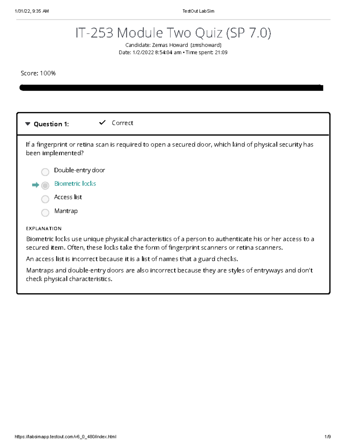 Test Out Module 2 Test This is a description so the engine will pass