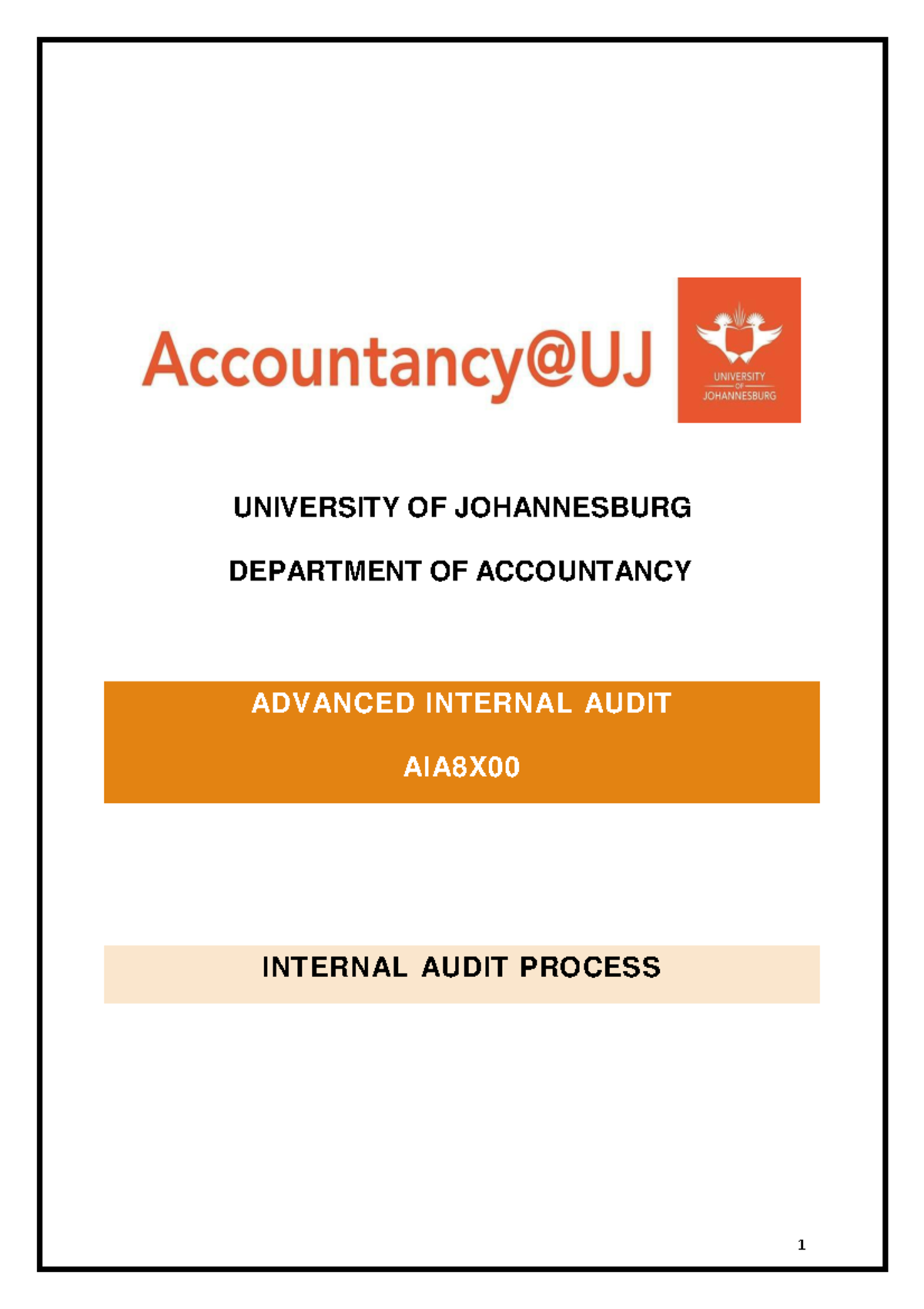2024 Unit 4 Audit Process Module - ADVANCED INTERNAL AUDIT AIA8X ...