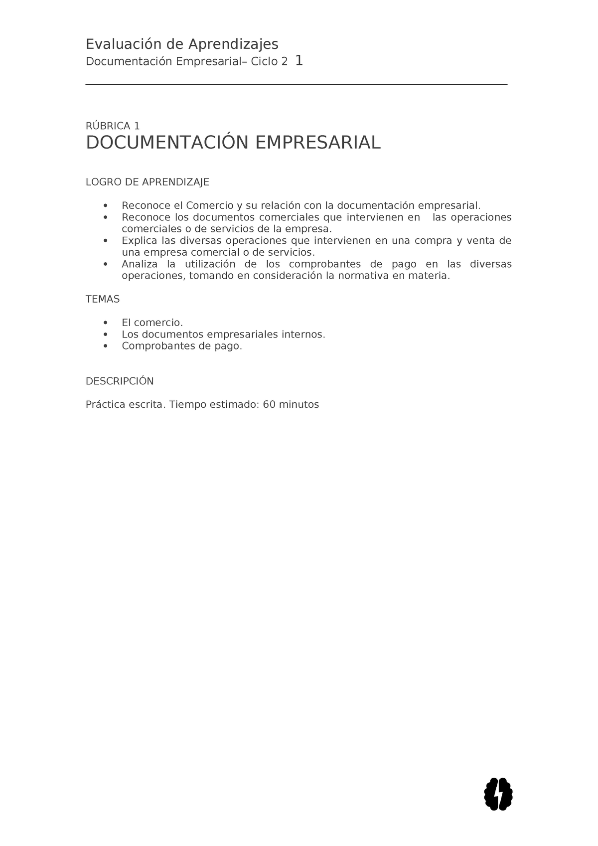 RUBRICA EC1 2024 Evaluaci N De Aprendizajes Documentaci N Empresarial   Thumb 1200 1697 