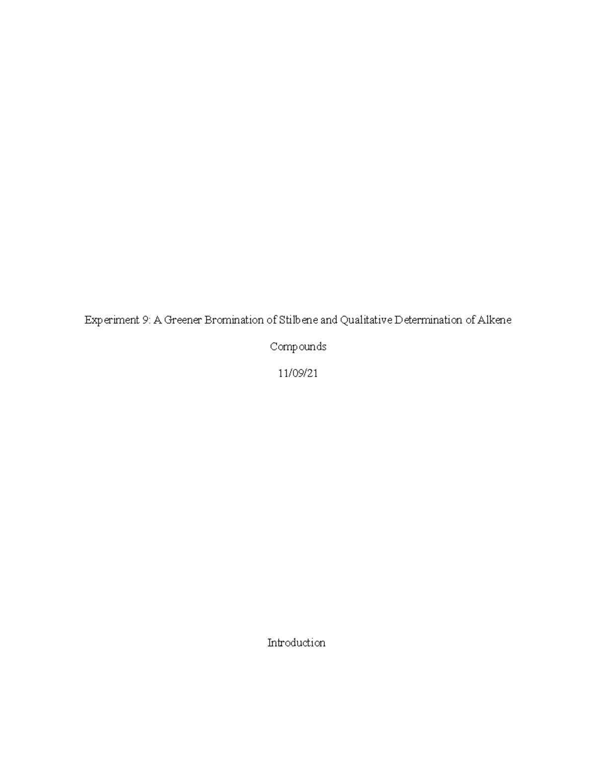 Experiment 9 Post Lab - Post Lab Report Final CHM2210L - Experiment 9 ...